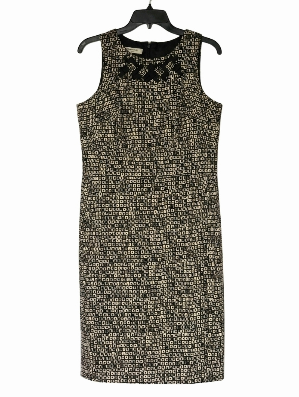 ​Evan-Picone Size 10 Geometric Sheath Dress Cream Khaki Coffee ☕